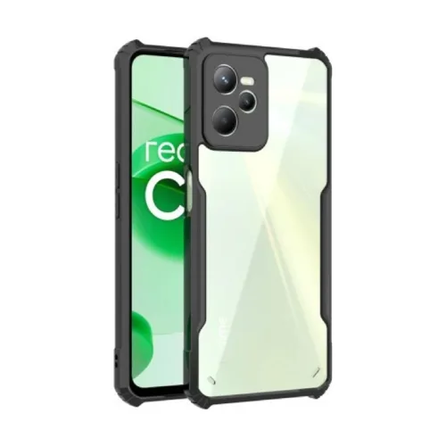 Realme C35 Shockproof Crystal Clear Bumper Case with Acrylic Back, TPU Frame & Camera Protection