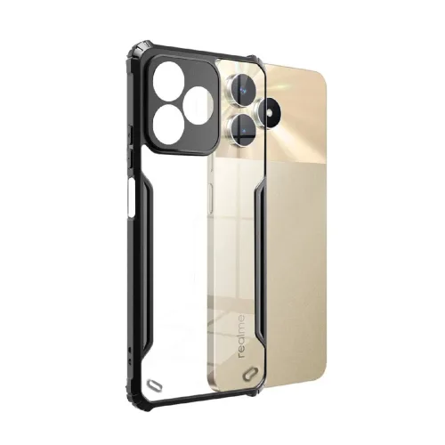 Realme C53 Shockproof Crystal Clear Bumper Case with Acrylic Back, TPU Frame & Camera Protection