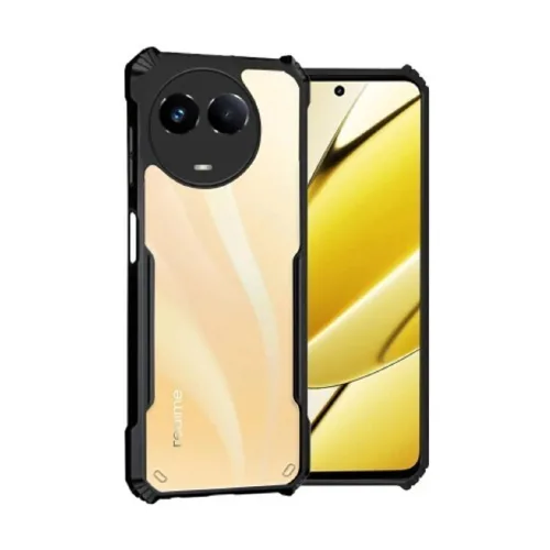 Realme C67 Shockproof Crystal Clear Bumper Case with Acrylic Back, TPU Frame & Camera Protection