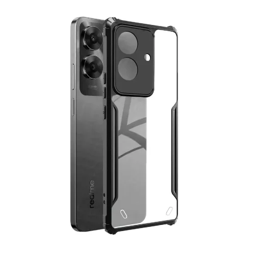 Realme C61 Shockproof Crystal Clear Bumper Case with Acrylic Back, TPU Frame & Camera Protection
