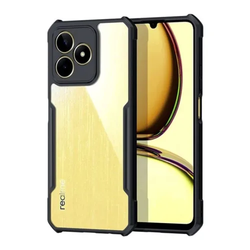 Realme Narzo N53 Shockproof Crystal Clear Bumper Case with Acrylic Back, TPU Frame & Camera Protection
