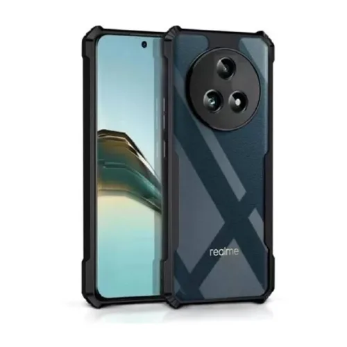 Realme P3 Pro Shockproof Crystal Clear Bumper Case with Acrylic Back, TPU Frame & Camera Protection